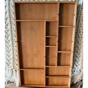 Bamboo Drawer Organizer Up to 11 Compartments (Bx 6)